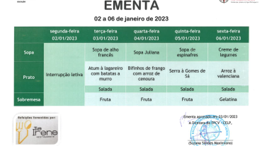 EMENTA DE 02 A 06 DE JANEIRO