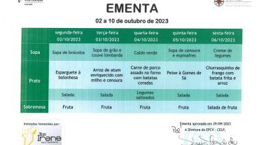 EMENTA DE 02 A 06 DE OUTUBRO