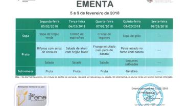 EMENTA DE 5 DE FEVEREIRO A 9 DE FEVEREIRO