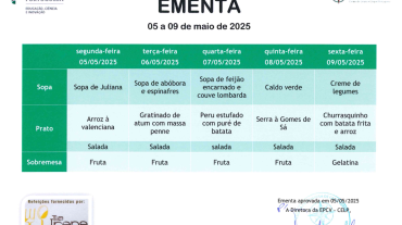 EMENTA DE 05 A 09 DE MAIO