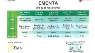 EMENTA DE 08 A 12 DE MAIO