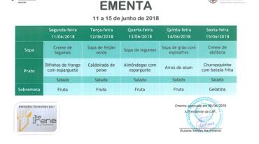 EMENTA DE 11 DE JUNHO A 15 DE JUNHO