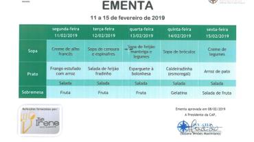 EMENTA DE 11 DE FEVEREIRO A 15 DE FEVEREIRO