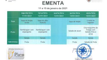 EMENTA DE 11 DE JANEIRO A 15 DE JANEIRO