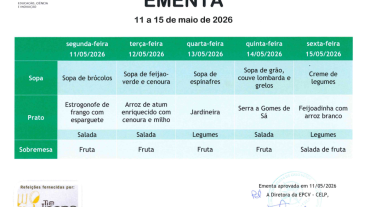 EMENTA DE 11 A 15 DE MAIO