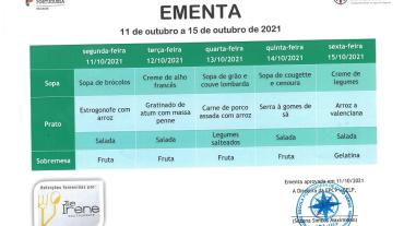 EMENTA DE 11 A 15 DE OUTUBRO