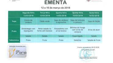 EMENTA DE 12 DE MARÇO A 16 DE MARÇO