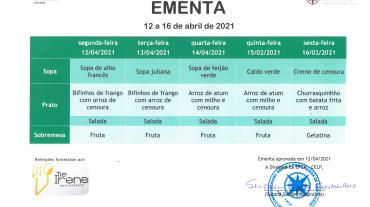 EMENTA DE 12 DE ABRIL A 16 DE ABRIL