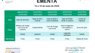 EMENTA DE 12 A 16 DE MAIO