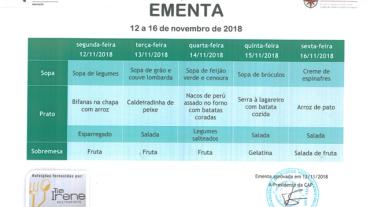 EMENTA DE 12 DE NOVEMBRO A 16 DE NOVEMBRO