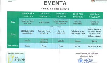 EMENTA DE 13 DE MAIO A 17 DE MAIO