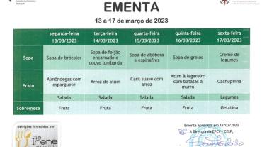 EMENTA DE 13 A 17 DE MARÇO