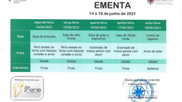 EMENTA DE 14 A 18 DE JUNHO