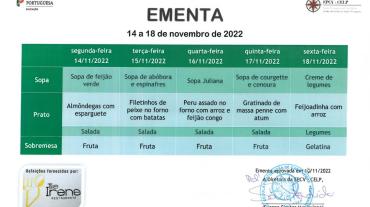 EMENTA DE 14 A 18 DE NOVEMBRO