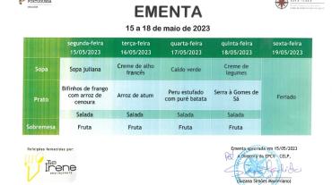 EMENTA DE 15 a 18 DE MAIO