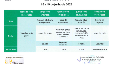 EMENTA DE 15 A 19 DE JUNHO
