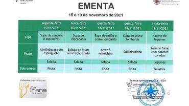 EMENTA DE 15 A 19 DE NOVEMBRO