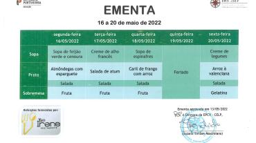 EMENTA  DE 16 A 20 DE MAIO