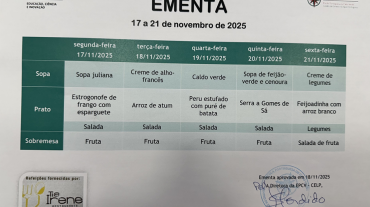 EMENTA DE 17 A 21 DE NOVEMBRO