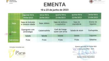 EMENTA DE 19 A 23 DE JUNHO