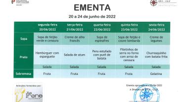 EMENTA DE 20 A 24 DE JUNHO