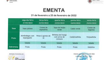 EMENTA DE 21 A 25 DE FEVEREIRO