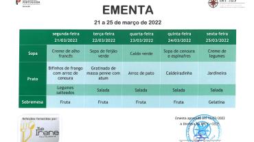 EMENTA DE 21 A 25 DE MARÇO