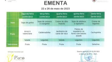 EMENTA DE 22 A 26 DE MAIO