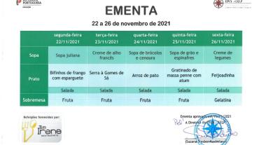 EMENTA DE 22 A 26 DE NOVEMBRO