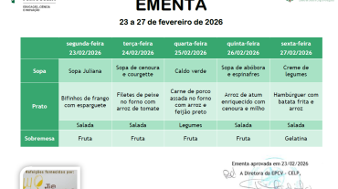 EMENTA DE 23 A 27 DE FEVEREIRO