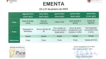 EMENTA DE 23 A 27 DE JANEIRO