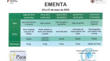 EMENTA DE 23 A 27 DE MAIO