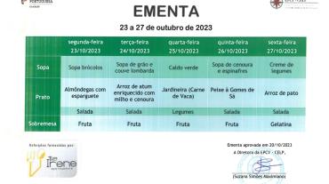 EMENTA DE 23 A 27 DE OUTUBRO 