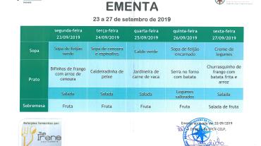 EMENTA DE 23 DE SETEMBRO A 27 DE SETEMBRO