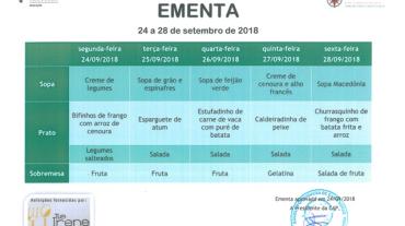 EMENTA DE 24 DE SETEMBRO A 28 DE SETEMBRO