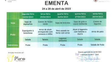 EMENTA DE 24 A 28 DE ABRIL