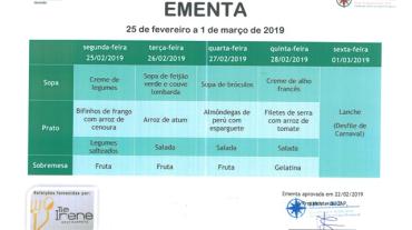 EMENTA DE 25 DE FEVEREIRO A 01 DE MARÇO