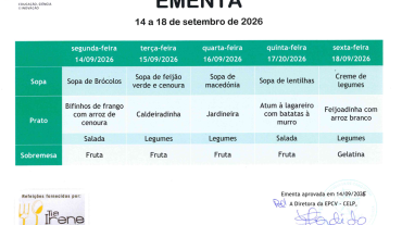 EMENTA DE 14 A 18 DE SETEMBRO