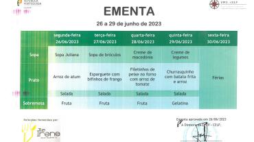 EMENTA DE 26 A 29 DE JUNHO