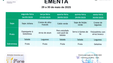 EMENTA DE 26 A 30 DE MAIO