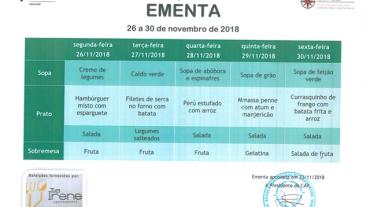 EMENTA DE 26 A 30 DE NOVEMBRO