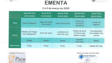 EMENTA DE 02 DE MARÇO A 06 DE MARÇO