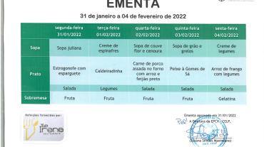 EMENTA DE 31 DE JANEIRO A 4 DE FEVEREIRO