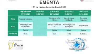 EMENTA DE 31 DE MAIO A 4 DE JUNHO