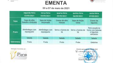 EMENTA DE O3 DE MAIO A 07 DE MAIO