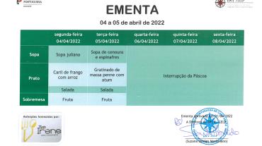 EMENTA DE 4 E 5 DE ABRIL