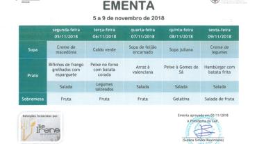 EMENTA DE 5 DE NOVEMBRO A 9 DE NOVEMBRO