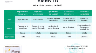 EMENTA DE 6 A 10 DE OUTUBRO