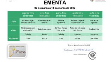 EMENTA DE 7 A 11 DE MARÇO