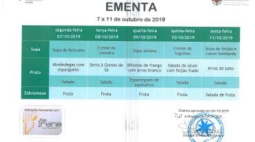 EMENTA DE 07 DE OUTUBRO A 11 DE OUTUBRO